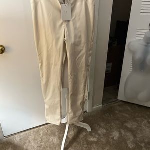 Beige/Cream faux leather pants Size Large